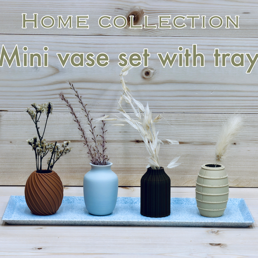 Mini vase set with tray