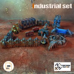 package-indu.jpg PACKAGE industrial terrain for Miniature wargame and RPG