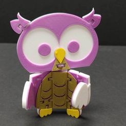 FlexiOwl_1.jpg Free STL file Flexi Articulated Owl・Object to download and to 3D print