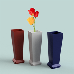 Set Macetas con tulipán.png STL-Datei Beautiful lowpoly flower pot for home decoration with plants herunterladen • Objekt zum 3D-Drucken, OZONE