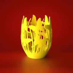 vaza-v1-3.jpg STL file Vase Butterfly in the grass・3D printer design to download, Evaxdesign