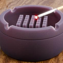 RENDER001.jpg JUMBO ASHTRAY WITH CUBIC SUPPORT FOR CIGARETTES