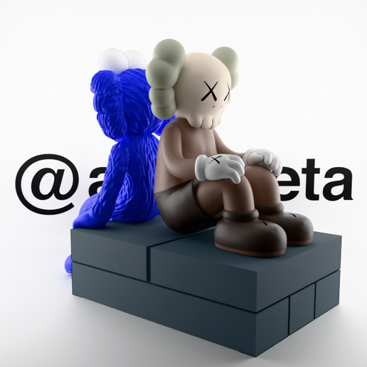 KAWS Seeing / Watching BFF コンプ 🎨 Kaws BFF Seeing x Companion Watching・ STL File for 3D