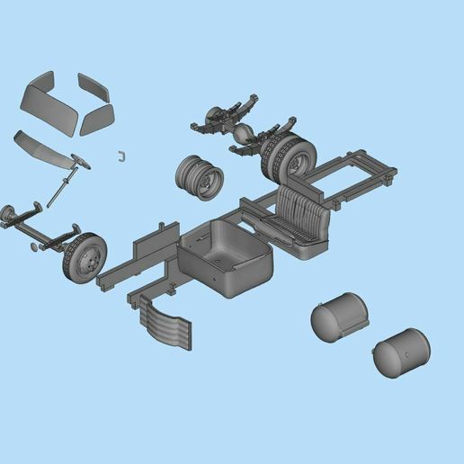 8.jpg STL files Hauler Cab Over Engine longbed flatbed Camião