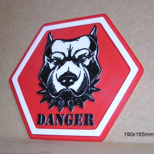🐕 Beware of Dog, poster, sign, sign, logo, print3d, animal