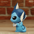 vaporeonA_04.png vaporeon chibi 2 models easy to print cute