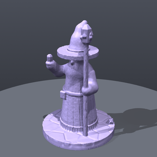 Crystal Staff Mage – Wizard with a Crystal Staff in a Rune Circle, 67 mm | STL Miniature
