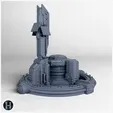 3FCMB12_4.webp Large circular base with tower and dome (12) - Future Sci-Fi SF Post apocalyptic Tabletop Scifi Wargaming Planetary exploration RPG Terrain