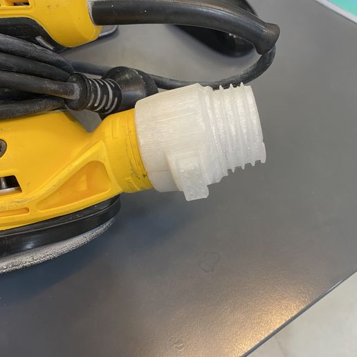 Industrial vacuum adapter for DeWalt sander (Print-in-Place)