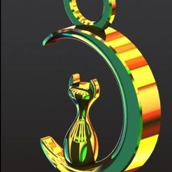 Luna 1.JPG Archivo STL gratis Collar de luna y gato・Modelo para descargar y imprimir en 3D