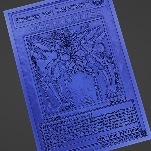 Obelisk the Tormentor - yugioh STL File for Cults