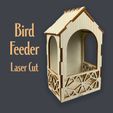 Bird-Feeder-5-2.jpg 3D Birdhouse Feeder SVG Laser Cut Files Template (5th Version)
