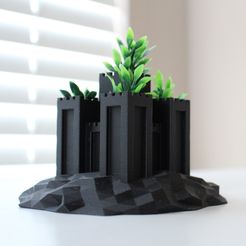 IMG_1395.JPG Free STL file Castle Planter・3D print design to download