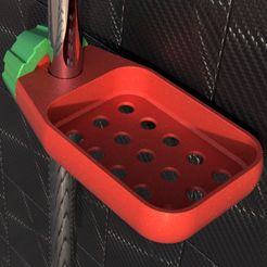 Render-2.jpg STL-Datei Stabile Seifen- und Shampooablage für die Dusche, stromlinienförmige Version kostenlos・3D-druckbares Design zum herunterladen, ThreeD-Michael