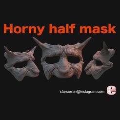 hornyhalfmasksquare.jpg STL-Datei Geile Halbmaske・3D-druckbare Vorlage zum herunterladen