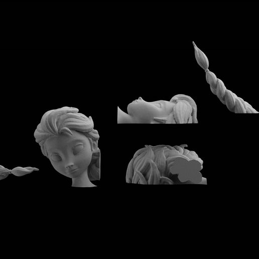Elsa parts.jpg Disney Elsa Frozen Statue Sculpt 3D Print Files (Download files) figure digital pattern 3D Princess printing figurine