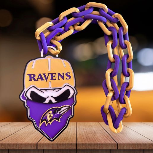 CADENA SKULL BALTIMORE RAVENS NFL