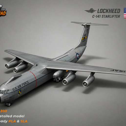 Lockheed C-141 Starlifter – USAF Strategic Airlifter STL 3D Print Model