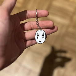 IMG_2003.png 3D file Keychain Spirited away No-Face // keychain Kirby Spirited Away No-Face・Design to download and 3D print, zqmn