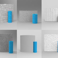 collage_final.jpg STL file 6 Texture Roller for Wargaming & DND (seamless)・Design to download and 3D print