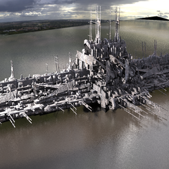 husk-1-ggg.148.png Fichier OBJ La méga-ville de science-fiction Complex Station submergée・Design pour impression 3D à télécharger