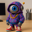 20250828_211225.png Streetwear Robot Figurine | Graffiti Style Hoodie, Sneakers & Gold Chain | 3D Print Model