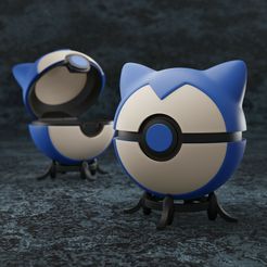 snorlax-ball-color.jpg 3D file Snorlax ball - functional・3D printable model to download