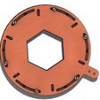 mechanical iris-hexagon cutout 6.jpg STL-Datei Gleitende mechanische Blende - Sechskantausschnitt・3D-druckbare Vorlage zum herunterladen