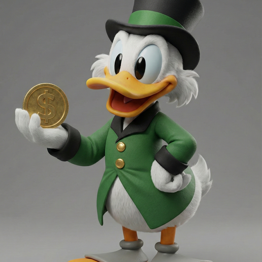 McDuck STL – Classic Cartoon Millionaire Duck Statue – 3D Printable Model for Resin & FDM