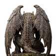 source_back.png Gargouille Fichier STL - Gardien ailé gothique - Statue fantastique imprimable en 3D - Sculpture médiévale sombre - Miniature de table - Présentoir de bureau