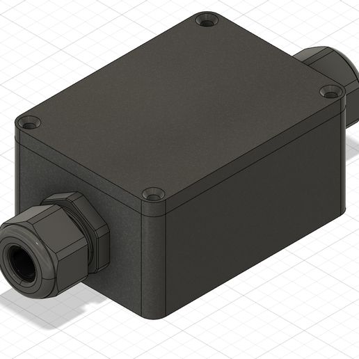 Waterproof junction box, lid and connector for electronics projects 3D model