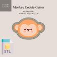 Monkey-1.png Monkey Digital STL Files Download - Monkey Cookie Cutters Printable - Cookie Cutter