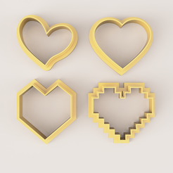 hearts_2023-Jun-28_02-23-58PM-000_CustomizedView25548656848.png STL file 4 HEARTS POLYMER CLAY CUTTER・Model to download and 3D print