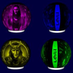 1.jpg STL file lamp sphere lithophany loki・3D printer design to download
