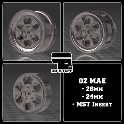 OZ-Mae-1.png STL file 1:10 RC Rim - OZ Mae (26mm & 24mm & MST Rim Star)・3D printer model to download