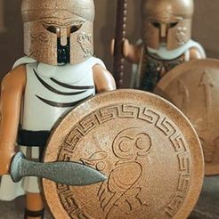 344682407nowl.jpg playmobil bouclier hoplite Hibou