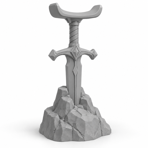 Headphone stand sword in the stone