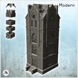 1-PREM.jpg Large modern industrial brick tower with access staircase and gothic shaped windows (25) - Modern WW2 WW1 World War Diaroma Wargaming RPG Mini Hobby