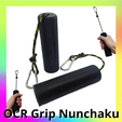 9.png Nunchaku Holds - OCR Ninja grip training cylinder 40mm hold 14cm/5,5" barrel - armlifting nunchucks - file for 3D printing 3D STL Model