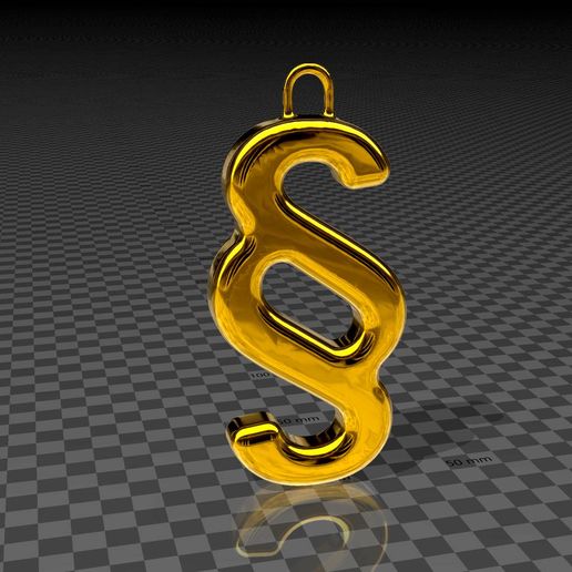 well roundet paragraph letter on a hook 3D model