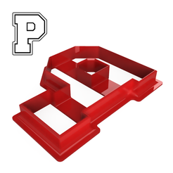 Varsity-P-1.png Файл STL Высечка для печенья в стиле Varsity Letter P・Шаблон для загрузки и 3D-печати