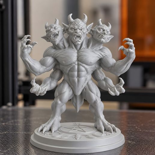Three Headed Gremlin Demon 3D Print Model