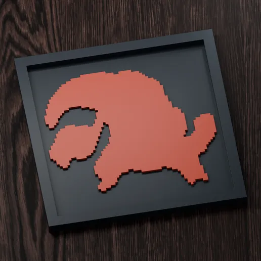 Heatmor - Pokemon Silhouette Frame | Gen 5 sprite style | STL