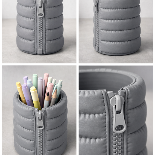 🖊️ Puffer Jacket Pen Holder & Desk Organizer - Support-Free STL and 3mf ...