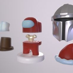 2tbrender005_Viewport.jpg Archivo STL gratuito Among Us Mini - Personaje personalizable con sombrero mandaloriano・Objeto para descargar e imprimir en 3D, ARt