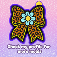 overlay-image.png ✨ Leopard Pattern Daisy Bow – Freshie, Resin & Candle Mold 🎀🐆🌼