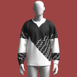 Men-Cut-And-Sew-Printed-Sweatshirt_6.png Hombres Cut And Sew Sudadera Impresa | Marvelous / Clo3d / obj / fbx