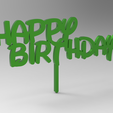 happy_birthday_topper_light_green.png Happy Birthday  CAKE TOPPER