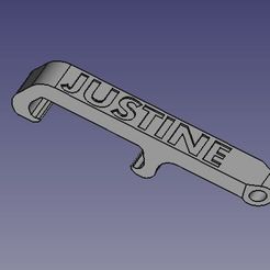 justine.jpg STL file Justine pocket bottle opener・3D printable design to download