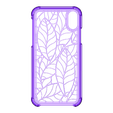 Case Iphone X leaf motif.stl Case Iphone X/XS leaf motif